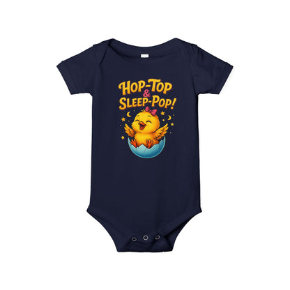 Infant One-Piece — 'Hop Top & Sleep Pop' Funny Baby Bodysuit