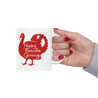 Happy Thanksgiving Ceramic Mug 11oz/15oz - Festive Holiday Coffee Cup