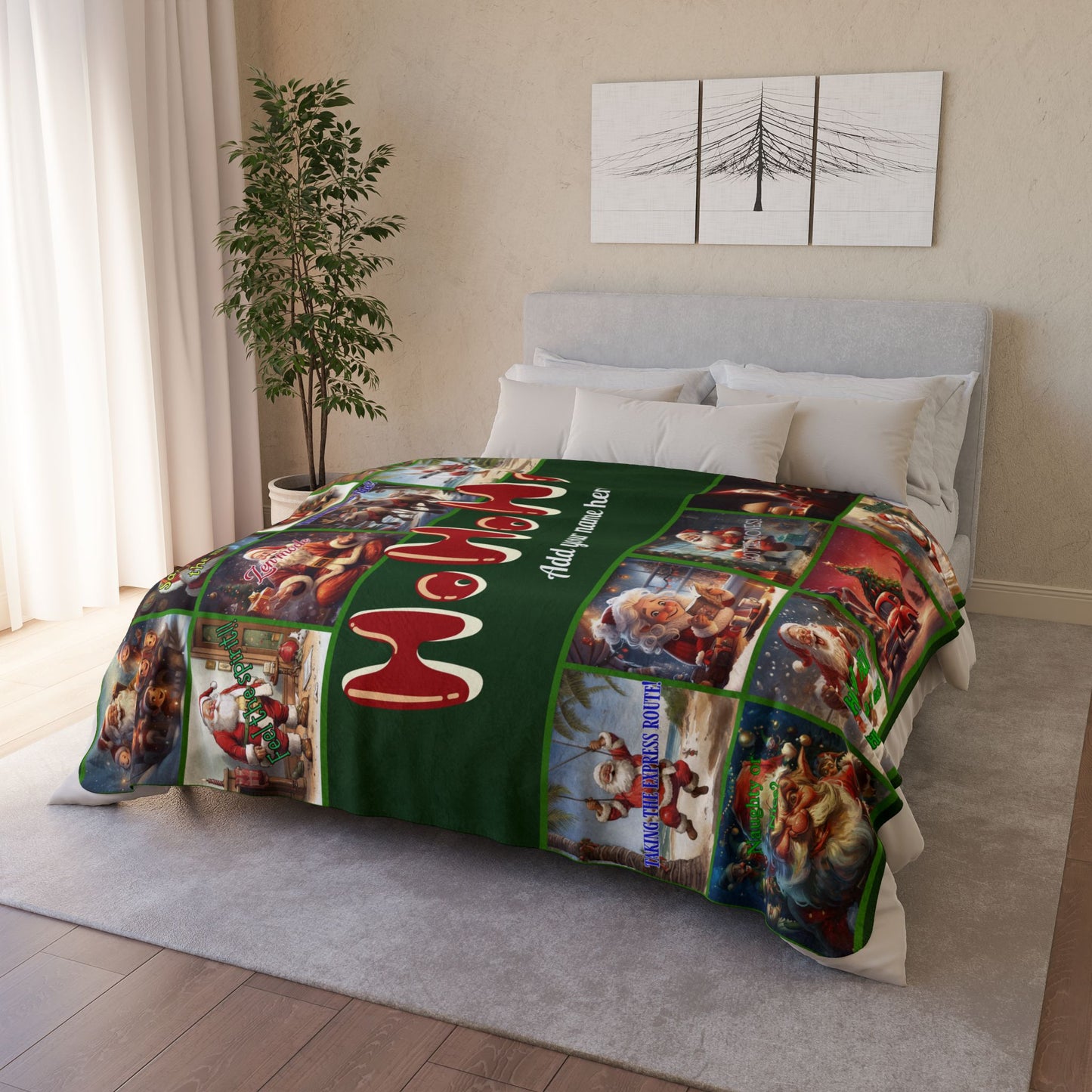 Sherpa Christmas Blanket - Funny Ho Ho Ho Holiday Messages