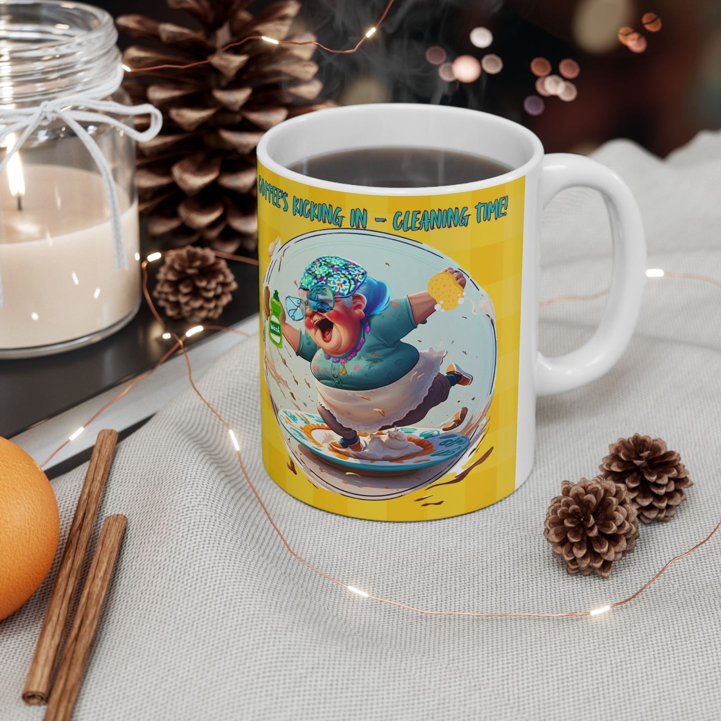 Funny Crazy Granny's Whimsical World Ceramic Mug (11oz, 15oz)