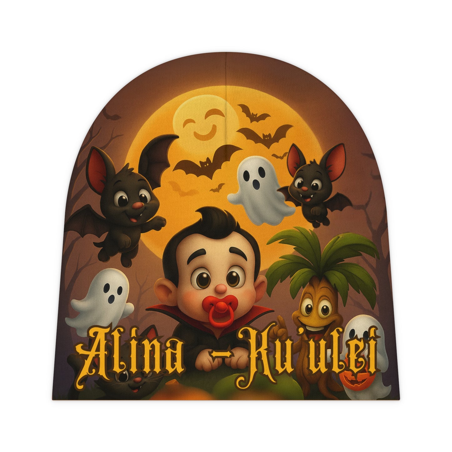 Halloween Baby Beanie, Cute Vampire Beanie, Personalized Infant Hat, Spooky Baby Accessories, Fall Baby Gift