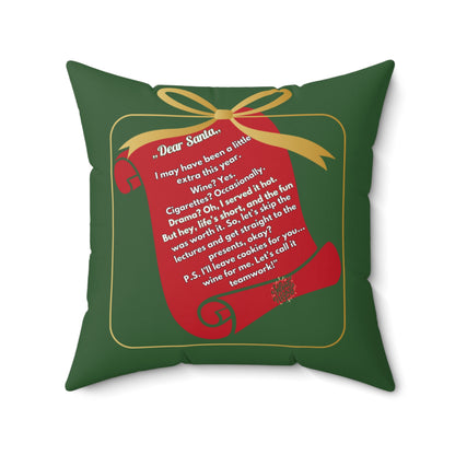 Funny Santa Square Pillow - Hilarious Christmas Home Decor Gift