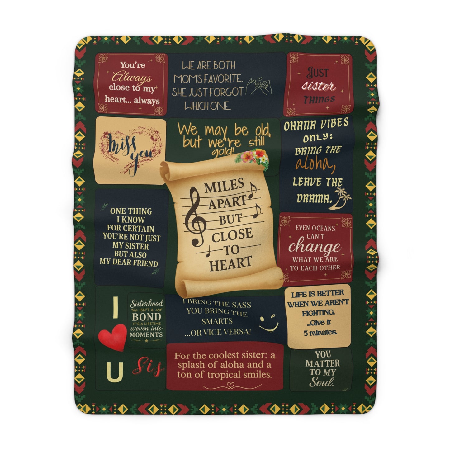 Miles Apart Sister Sherpa Blanket - Close At Heart Keepsake Gift