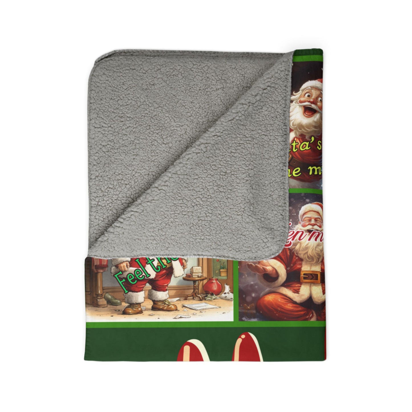 Sherpa Christmas Blanket - Funny Holiday Messages - Ho Ho Ho