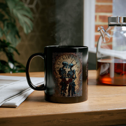 Skeleton Love Black Mug - True Love Never Dies 11oz/15oz Gift