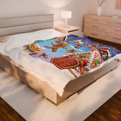 Personalized Gingerbread Christmas Blanket for Boys from Mom