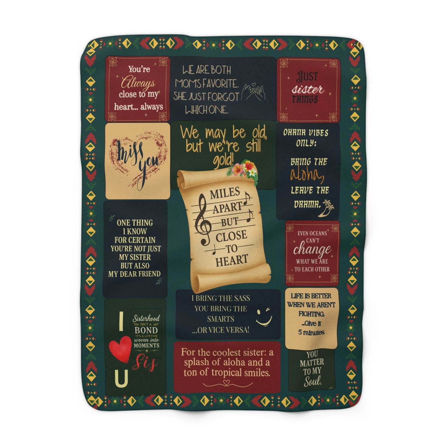Miles Apart Sister Sherpa Blanket - Close At Heart Keepsake Gift