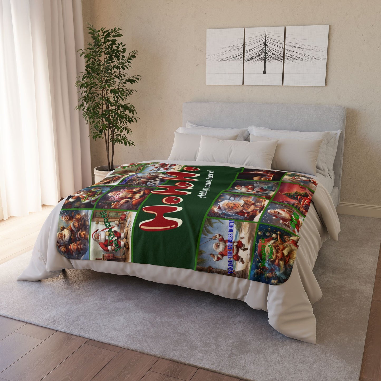 Sherpa Christmas Blanket - Funny Holiday Messages - Ho Ho Ho