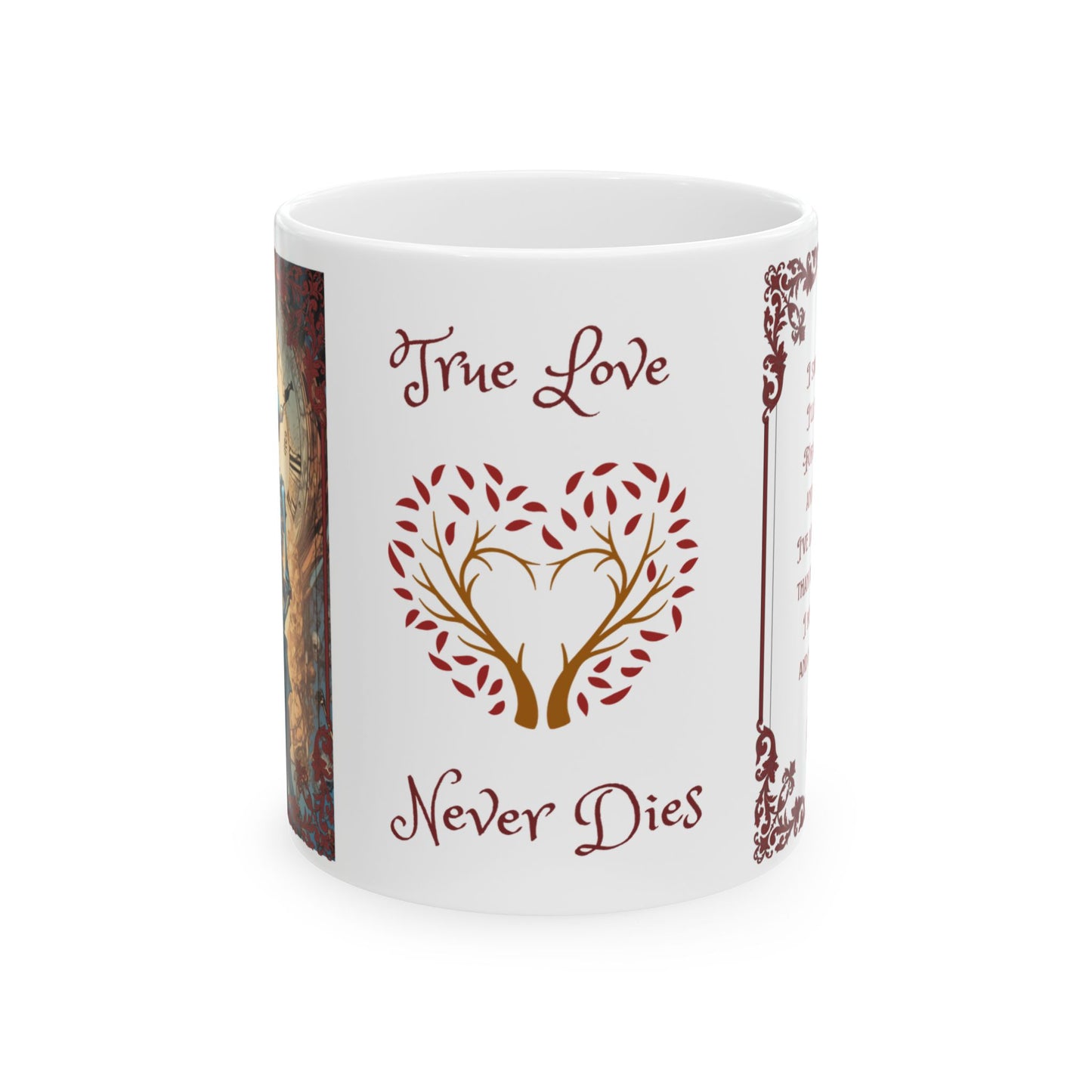 Skeleton Love Ceramic Mug - 'True love never dies' 11oz/15oz