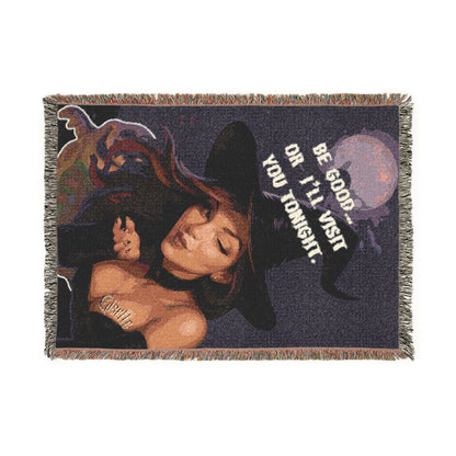 Halloween Witch Blanket - Be Good or I'll Visit You Tonight Throw