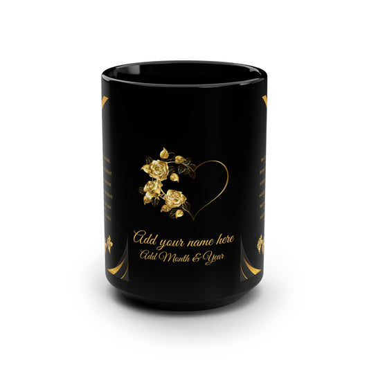 Luxury Mug - Personalized Love Poem - Black, 15oz Gift For Her Gift For Him