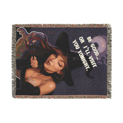 Halloween Witch Blanket - Be Good or I'll Visit You Tonight Throw