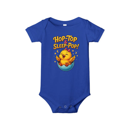 Infant One-Piece — 'Hop Top & Sleep Pop' Funny Baby Bodysuit