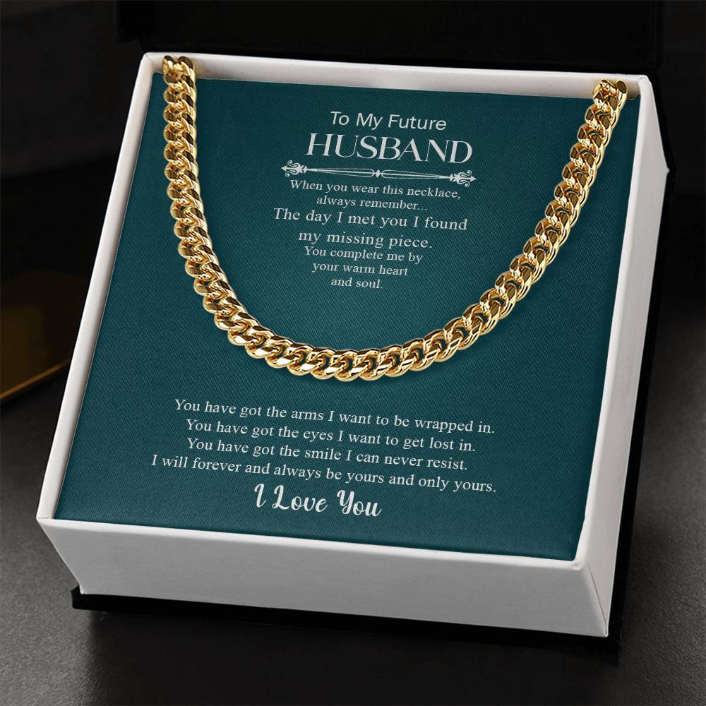 Engagement gift for fiancé featuring bold necklace and emotional words