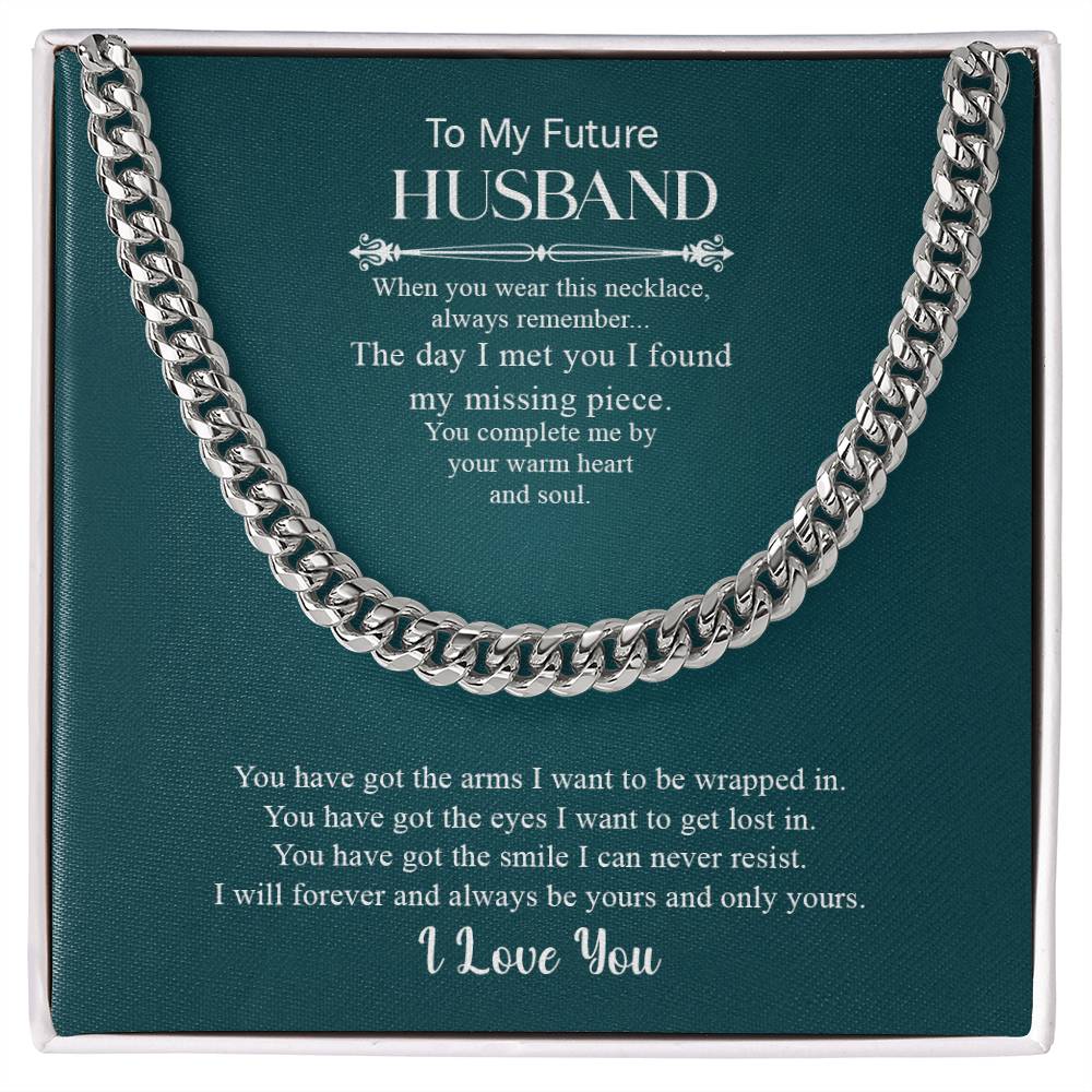 Meaningful necklace for him with heartfelt message — emotional gift from wife or fiancée for anniversary or engagement.