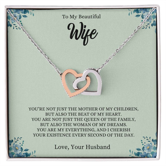 To My Beautiful Wife | Interlocking Hearts necklace